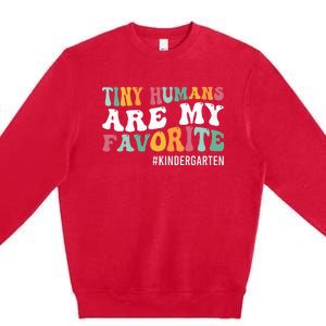 Tiny Humans Are My Favorite Funny Teaching Kindergarten Premium Crewneck Sweatshirt