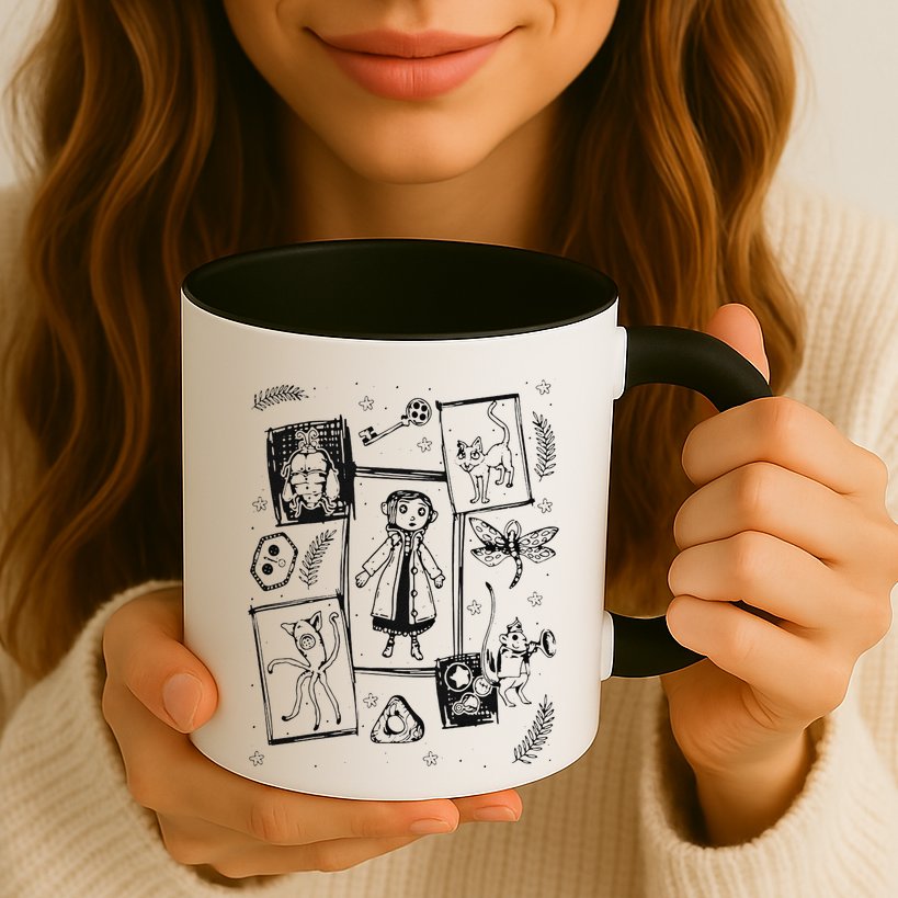 Thriller Horror And Cat Coraline Aesthetic Mug
