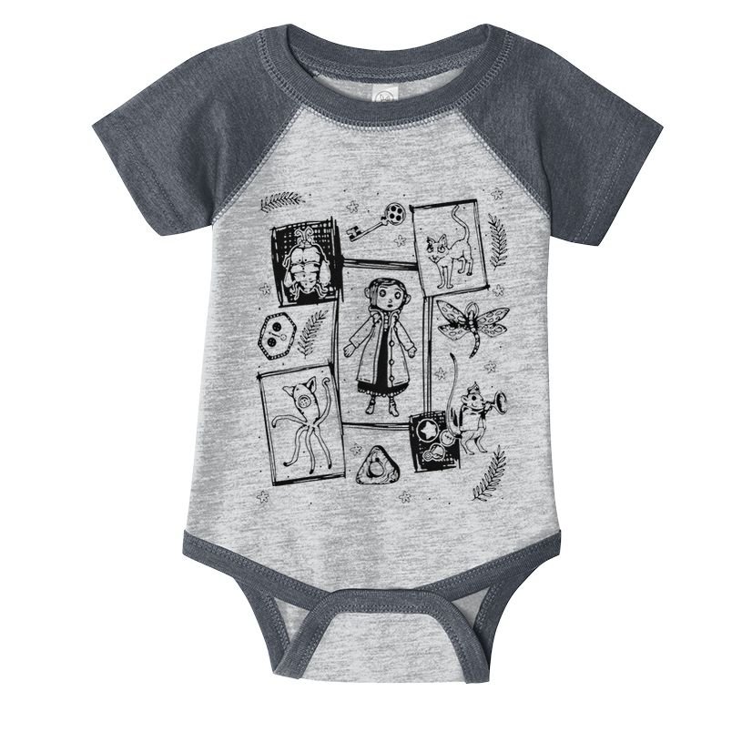 Thriller Horror And Cat Coraline Aesthetic Infant Baby Jersey Bodysuit