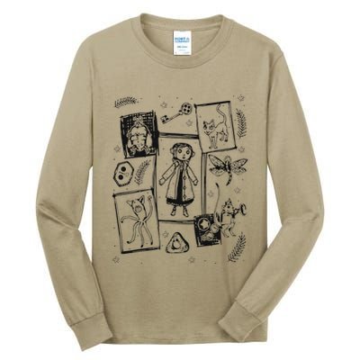 Thriller Horror And Cat Coraline Aesthetic Tall Long Sleeve T-Shirt