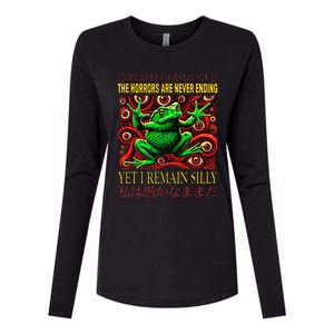 The Horrors Are Never Ending Yet I Remain Silly Frog Japan Womens Cotton Relaxed Long Sleeve T-Shirt