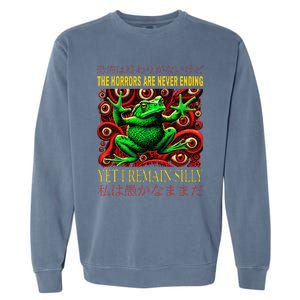 The Horrors Are Never Ending Yet I Remain Silly Frog Japan Garment-Dyed Sweatshirt