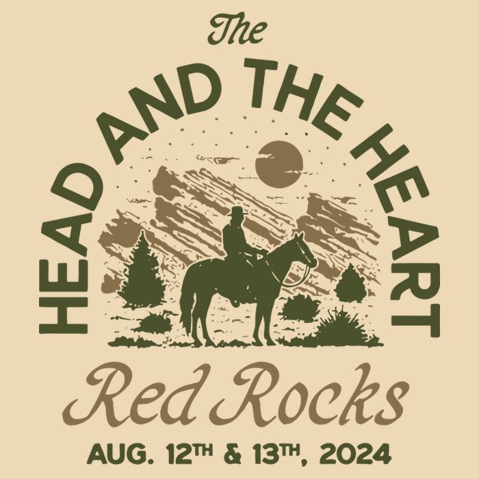 The Head And The Heart Red Rocks 2024 Event Drawstring Bag