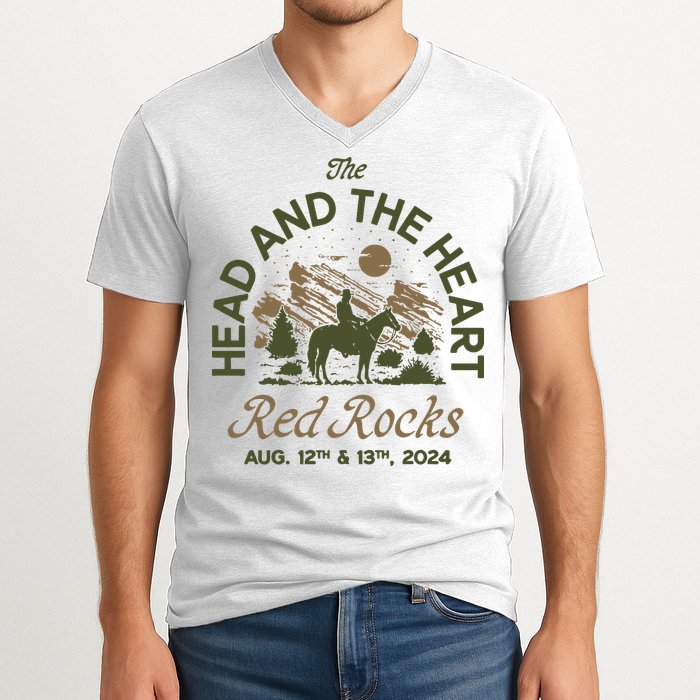 The Head And The Heart Red Rocks 2024 Event V-Neck T-Shirt