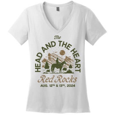 The Head And The Heart Red Rocks 2024 Event Women's V-Neck T-Shirt
