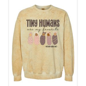 Tiny Humans Are My Favorite Mother Baby Unit Colorblast Crewneck Sweatshirt