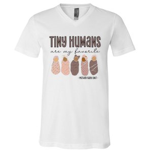 Tiny Humans Are My Favorite Mother Baby Unit V-Neck T-Shirt