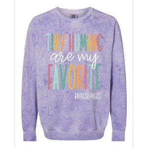 Tiny Humans Are My Favorite, Nursery Nurse Colorblast Crewneck Sweatshirt