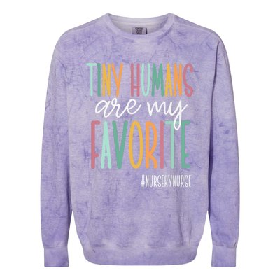 Tiny Humans Are My Favorite, Nursery Nurse Colorblast Crewneck Sweatshirt