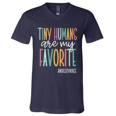 Tiny Humans Are My Favorite, Nursery Nurse V-Neck T-Shirt