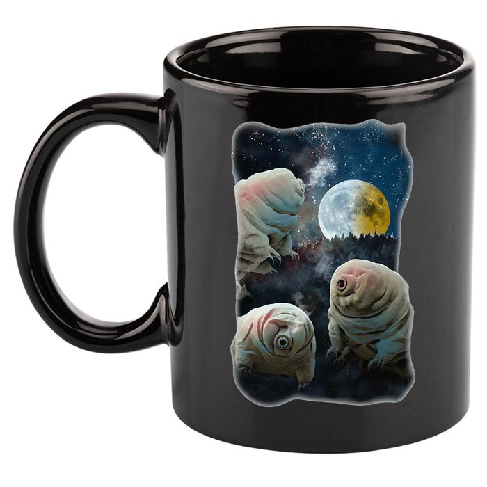 Tardigrades Howling At Moon Funny Tardigrade Lovers Costume 11oz C Handle Ceramic Mug