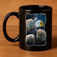 Tardigrades Howling At Moon Funny Tardigrade Lovers Costume 11oz C Handle Ceramic Mug