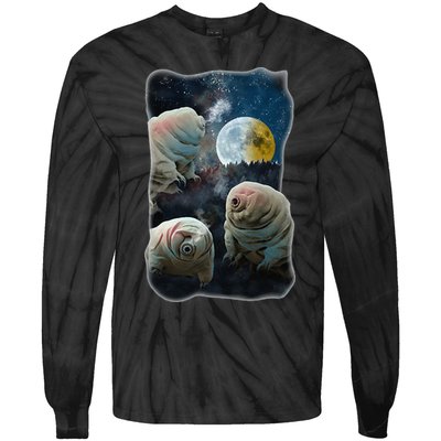 Tardigrades Howling At Moon Funny Tardigrade Lovers Costume Tie-Dye Long Sleeve Shirt
