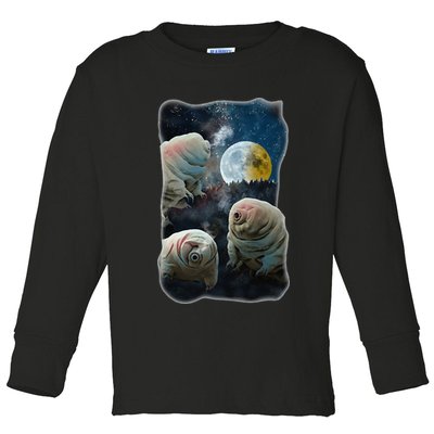 Tardigrades Howling At Moon Funny Tardigrade Lovers Costume Toddler Long Sleeve Shirt