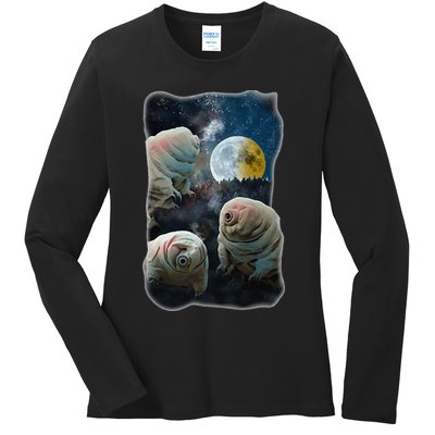 Tardigrades Howling At Moon Funny Tardigrade Lovers Costume Ladies Long Sleeve Shirt