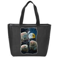 Tardigrades Howling At Moon Funny Tardigrade Lovers Costume Zip Tote Bag