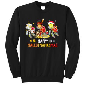 Turtles Halloween And Merry Christmas Happy Hallothanksmas Sweatshirt