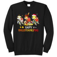 Turtles Halloween And Merry Christmas Happy Hallothanksmas Sweatshirt