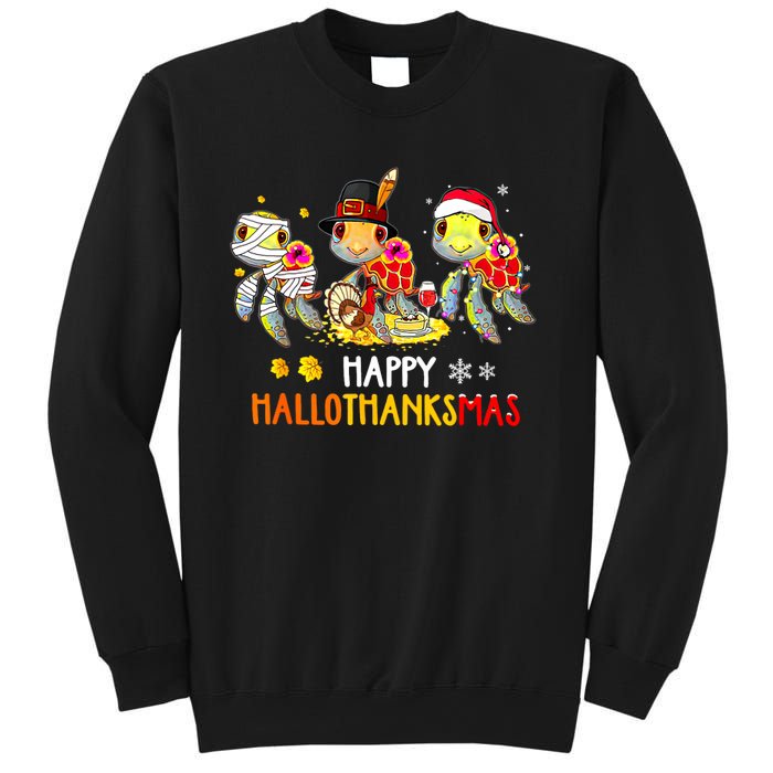 Turtles Halloween And Merry Christmas Happy Hallothanksmas Sweatshirt