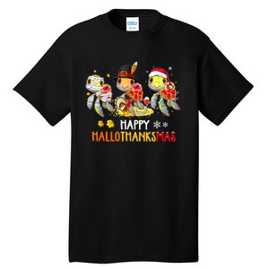 Turtles Halloween And Merry Christmas Happy Hallothanksmas Tall T-Shirt