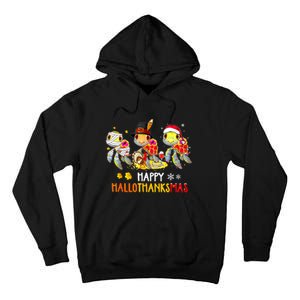 Turtles Halloween And Merry Christmas Happy Hallothanksmas Tall Hoodie