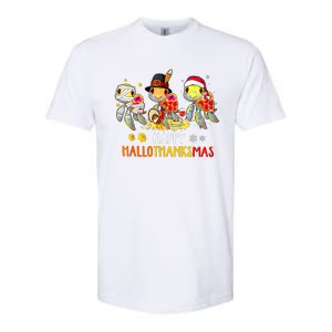 Turtles Halloween And Merry Christmas Happy Hallothanksmas Softstyle CVC T-Shirt