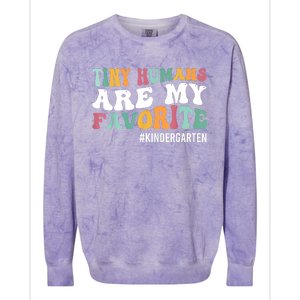 Tiny Humans Are My Favorite Funny Teaching Kindergarten Colorblast Crewneck Sweatshirt