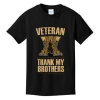 Thank My Brothers Veteran Boots Kids T-Shirt