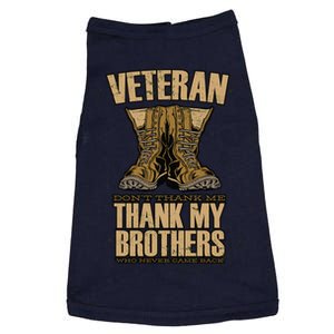 Thank My Brothers Veteran Boots Doggie Tank