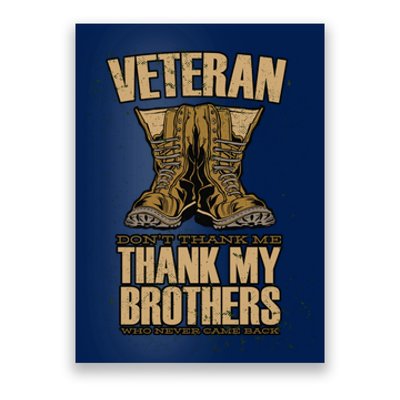 Thank My Brothers Veteran Boots Poster