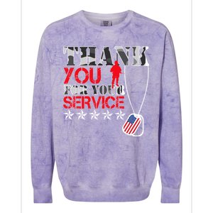 Thank You For Your Service Colorblast Crewneck Sweatshirt