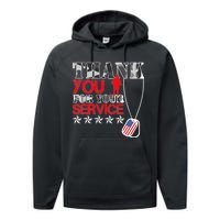 Thank You For Your Service Performance Fleece Hoodie