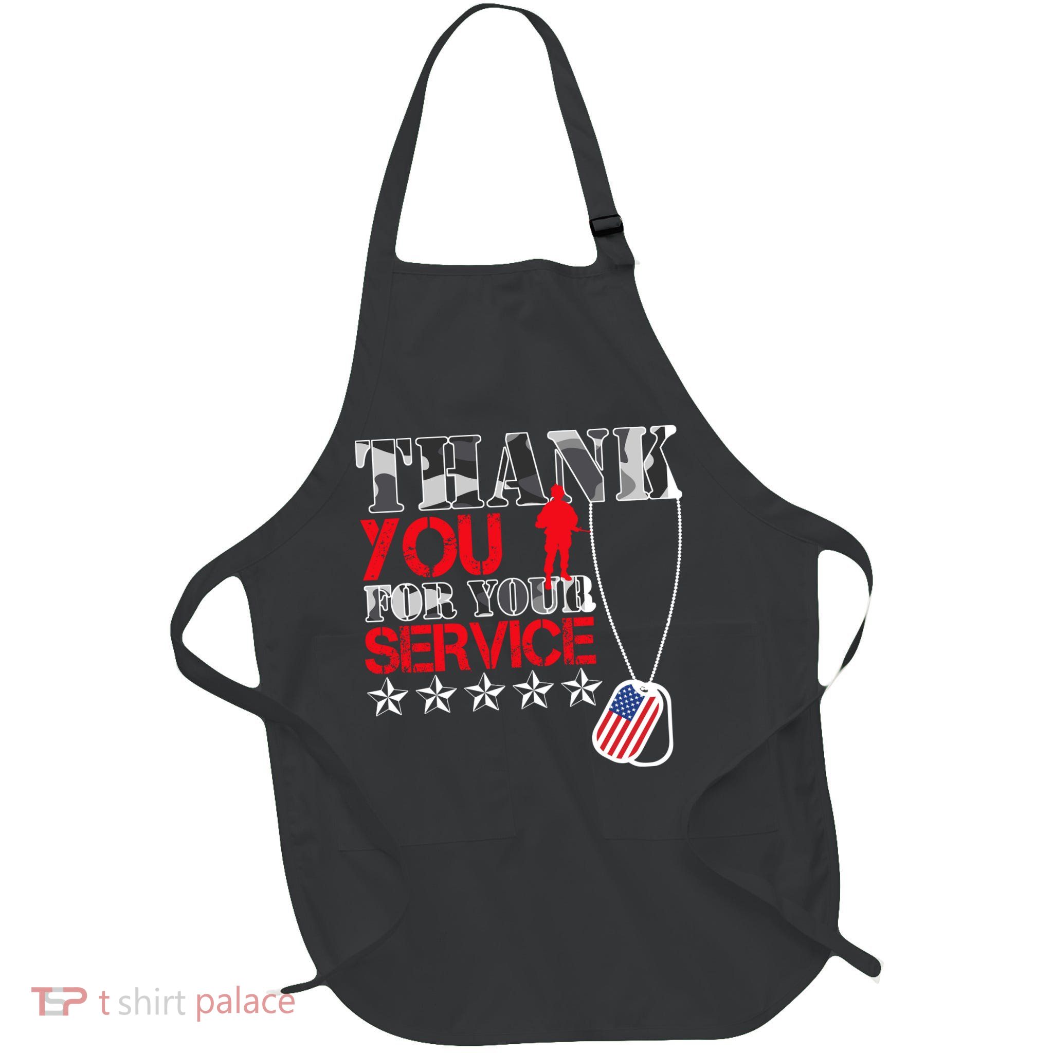 Thank You For Your Service Full-Length Apron With Pockets