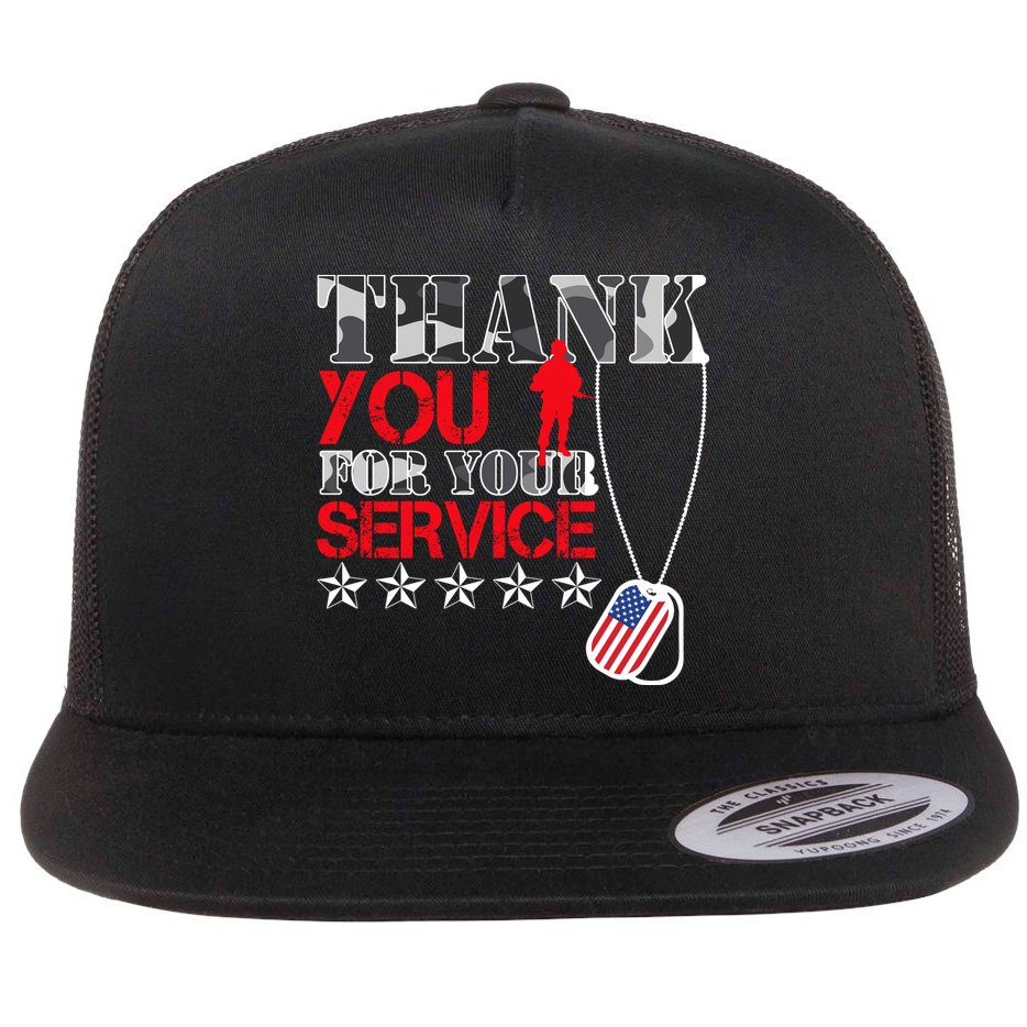 Thank You For Your Service Flat Bill Trucker Hat