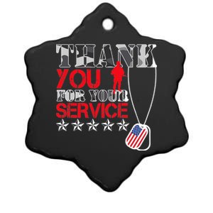 Thank You For Your Service Ceramic Star Ornament