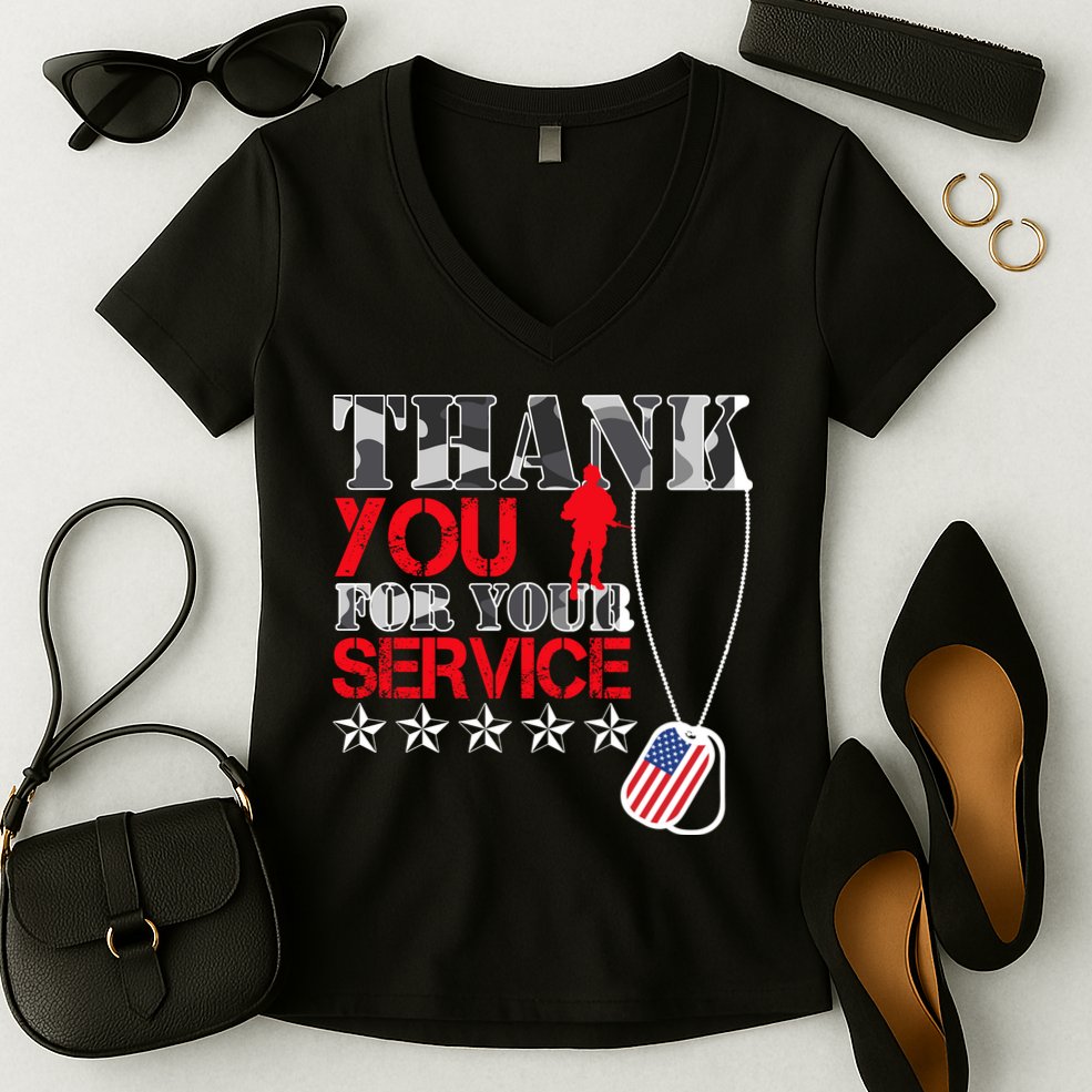 Thank You For Your Service Women's V-Neck T-Shirt