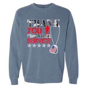 Thank You For Your Service Garment-Dyed Sweatshirt