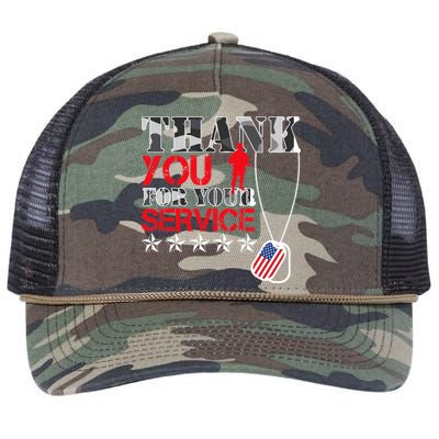 Thank You For Your Service Retro Rope Trucker Hat Cap