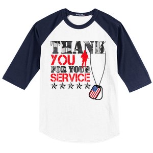 Thank You For Your Service Baseball Sleeve Shirt