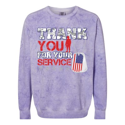 Thank You For Your Service Veterans Day Colorblast Crewneck Sweatshirt