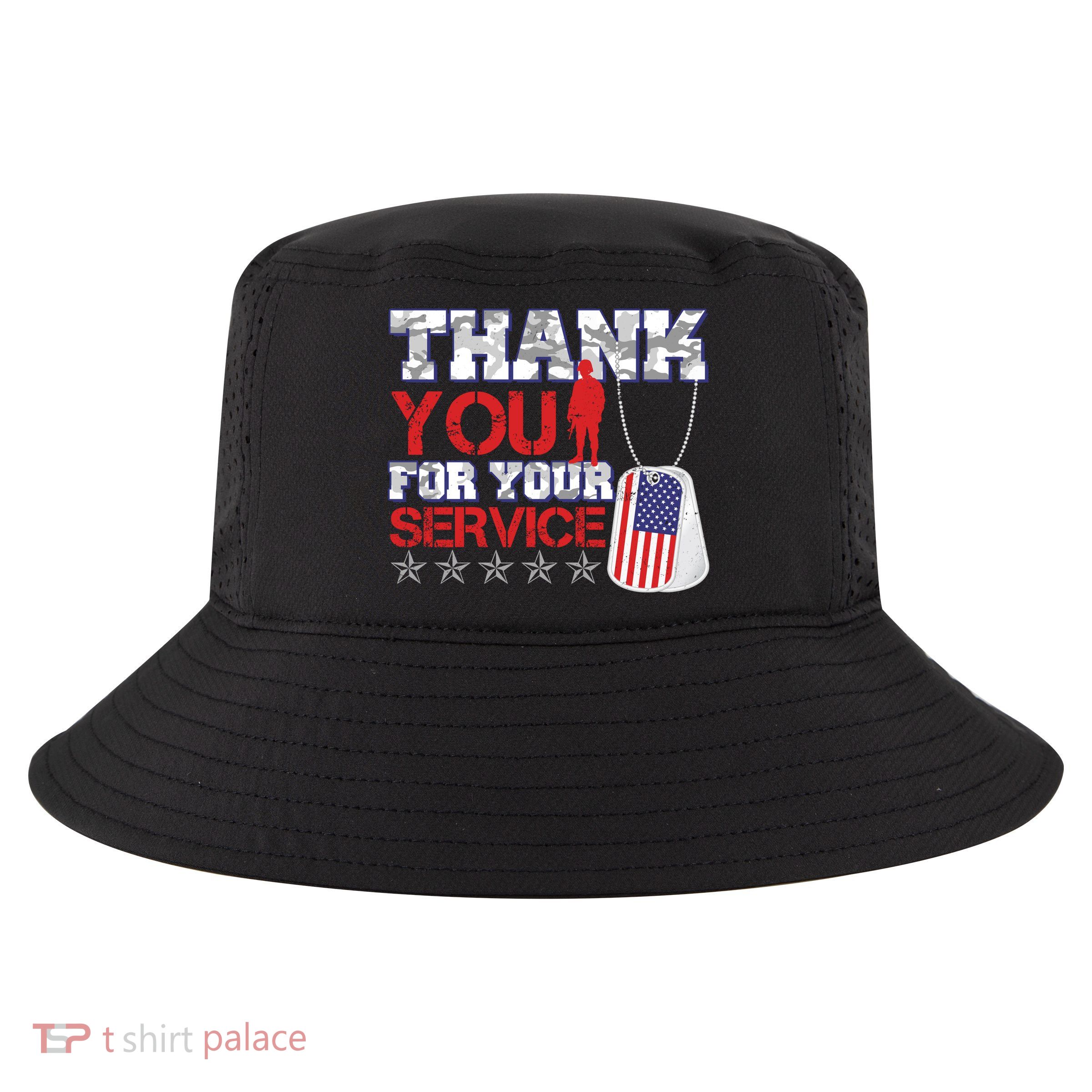 Thank You For Your Service Veterans Day Cool Comfort Performance Bucket Hat