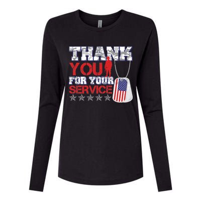 Thank You For Your Service Veterans Day Womens Cotton Relaxed Long Sleeve T-Shirt