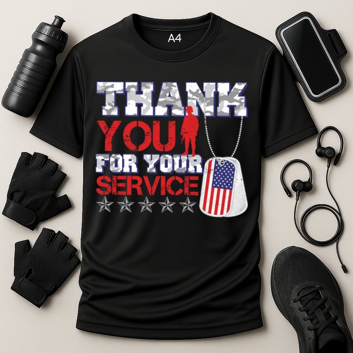 Thank You For Your Service Veterans Day Cooling Performance Crew T-Shirt