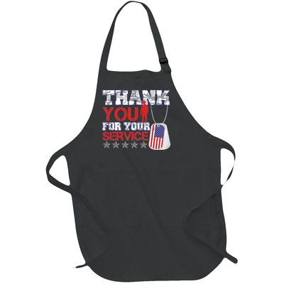 Thank You For Your Service Veterans Day Full-Length Apron With Pockets