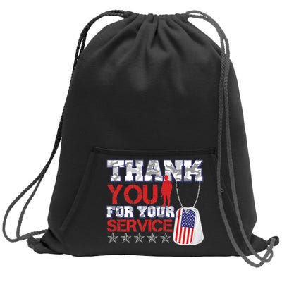 Thank You For Your Service Veterans Day Sweatshirt Cinch Pack Bag