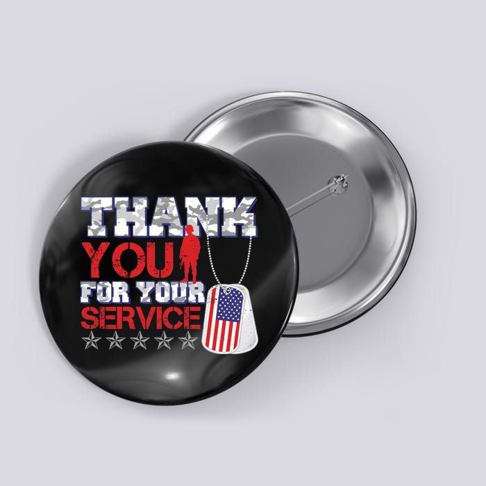 Thank You For Your Service Veterans Day Button