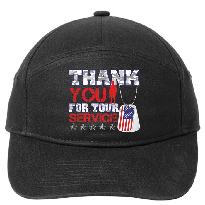 Thank You For Your Service Veterans Day 7-Panel Snapback Hat