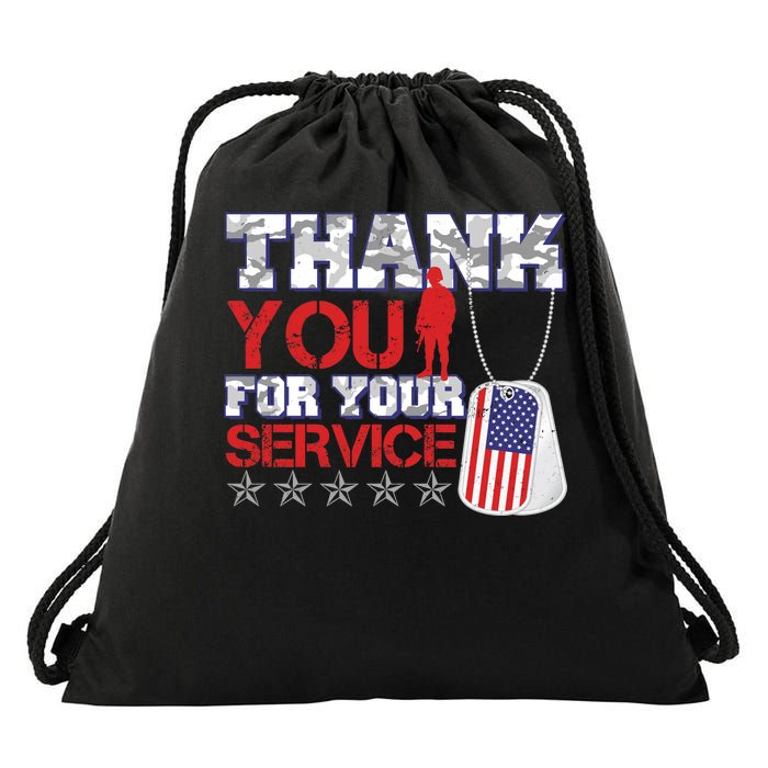 Thank You For Your Service Veterans Day Drawstring Bag