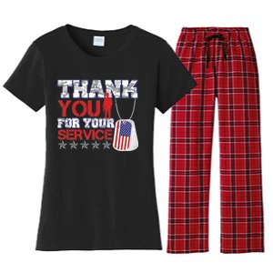 Thank You For Your Service Veterans Day Women's Flannel Pajama Set