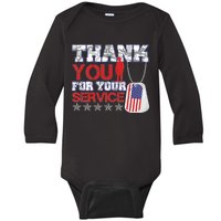 Thank You For Your Service Veterans Day Baby Long Sleeve Bodysuit